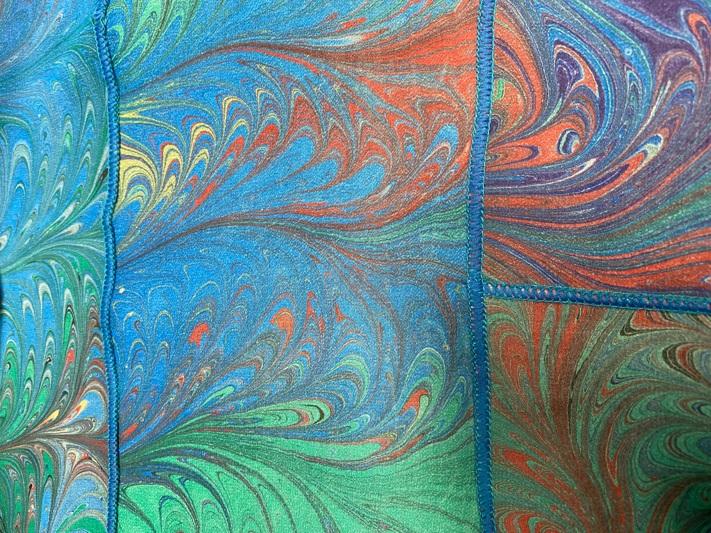 Marbled & Pieced Silk Chiffon Sheer Scarf 13" x 69"