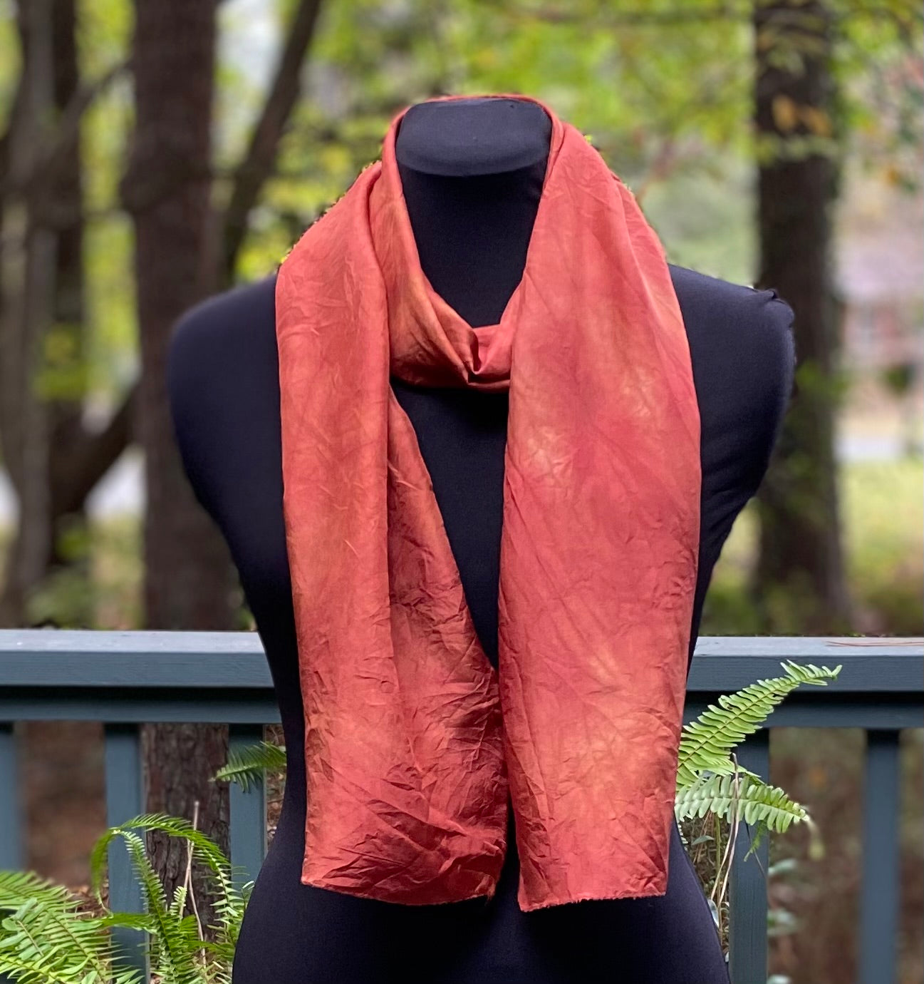 Silk Habotai Scarf - Rust