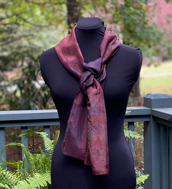 Silk Habotai Scarf - Chocolate & Charcoal