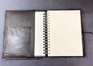 Chocolate & Blue Marbled Leather Journal 9.75" x 7.5"
