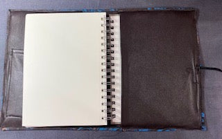 Chocolate & Blue Marbled Leather Journal 9.75" x 7.5"