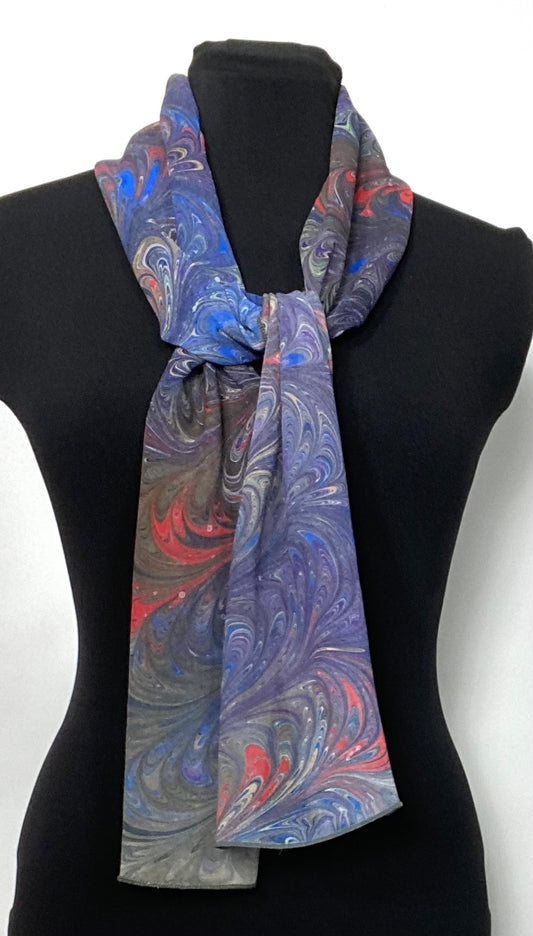 Purples & Gray Silk Chiffon 9" x 60"