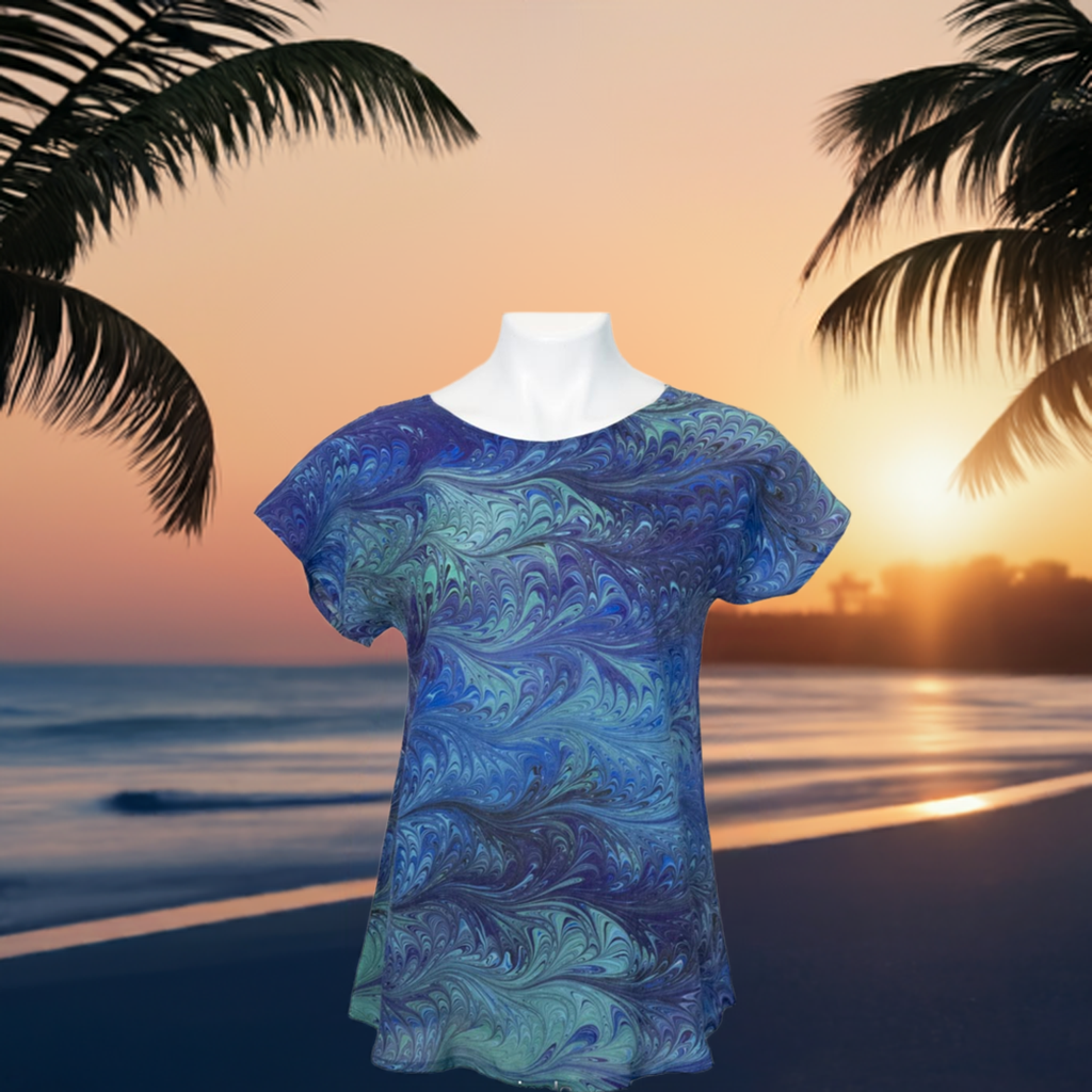 Ocean Blues Silk Blouse S/M