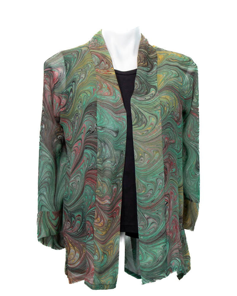 Warm Herbs Sheer Jacket Kimono