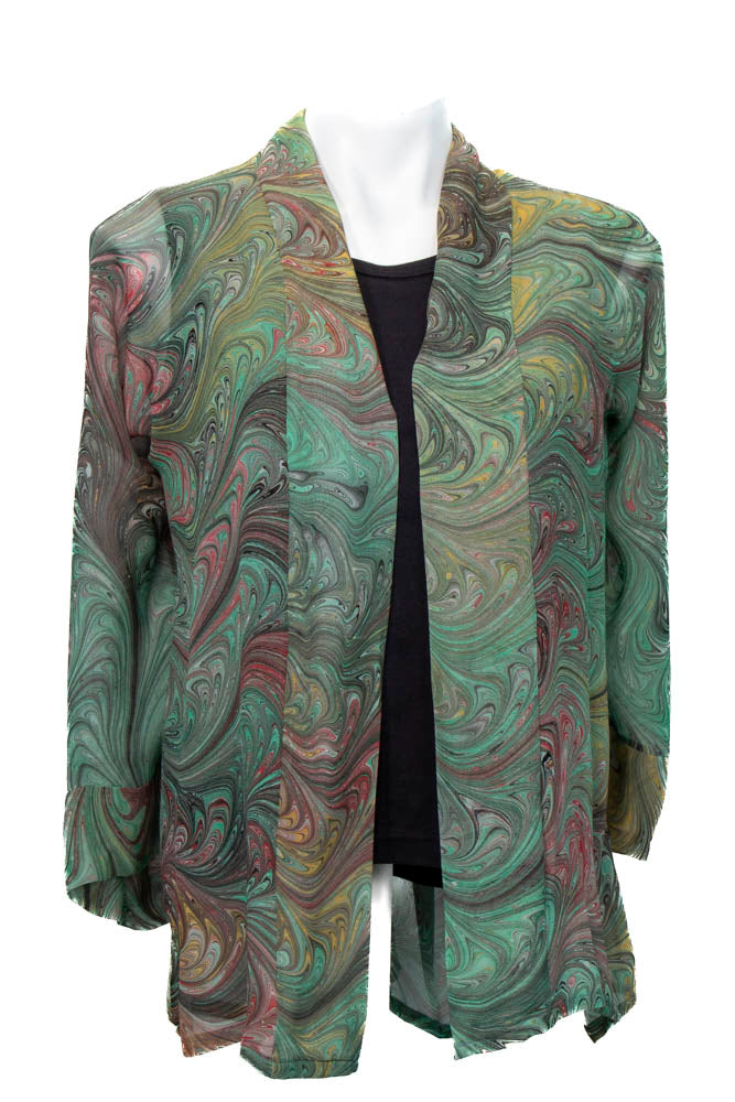 Warm Herbs Sheer Jacket Kimono