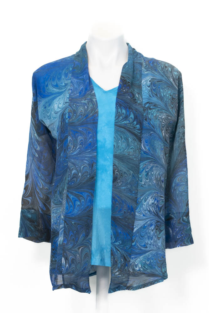 Deep Turquoise Blue Sheer Jacket