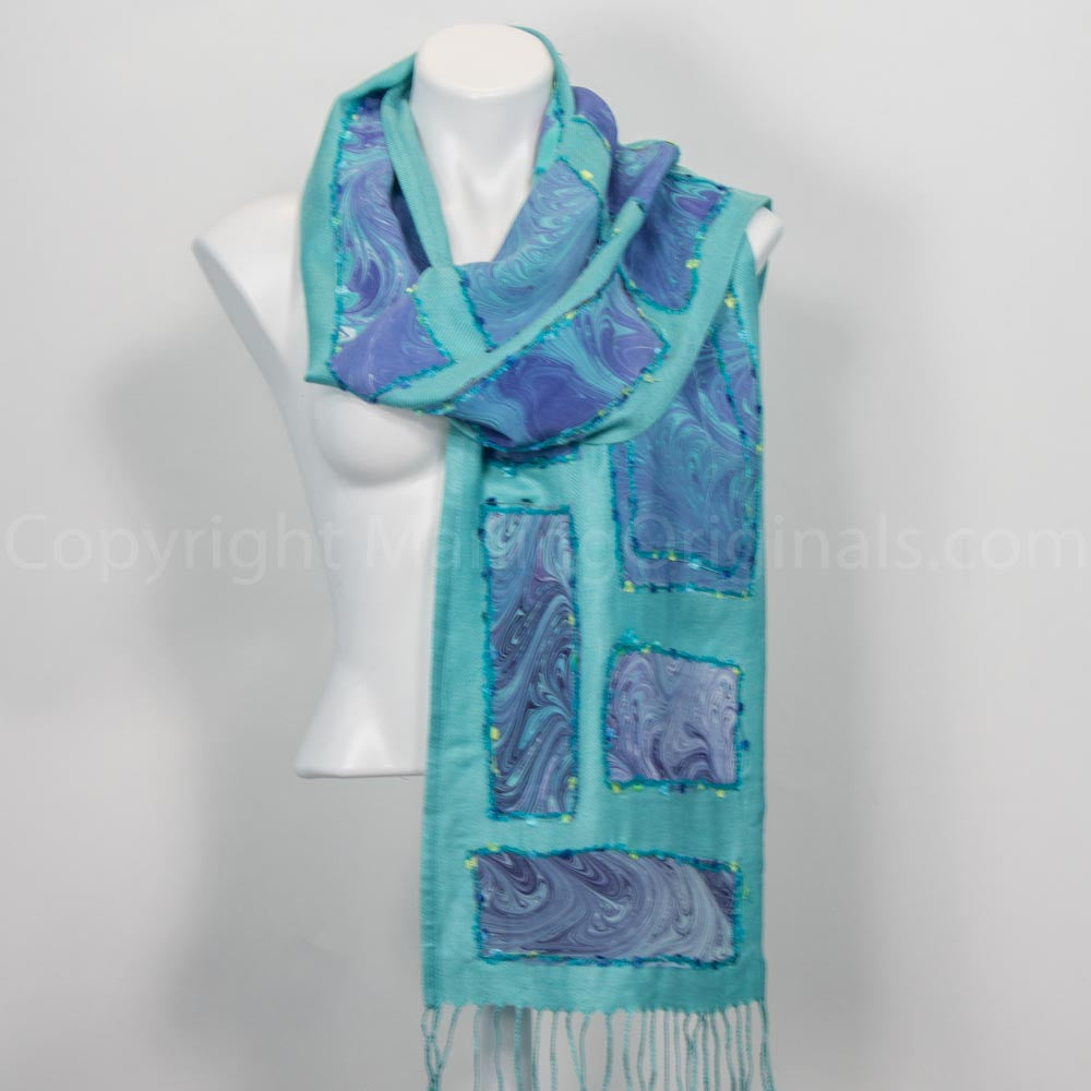 Scarf Soft Turquoise Shabby Chic
