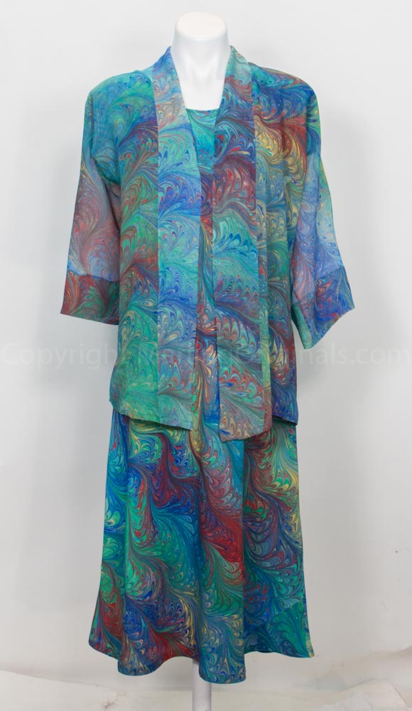 semi formal dress for weddings with kimono jacket