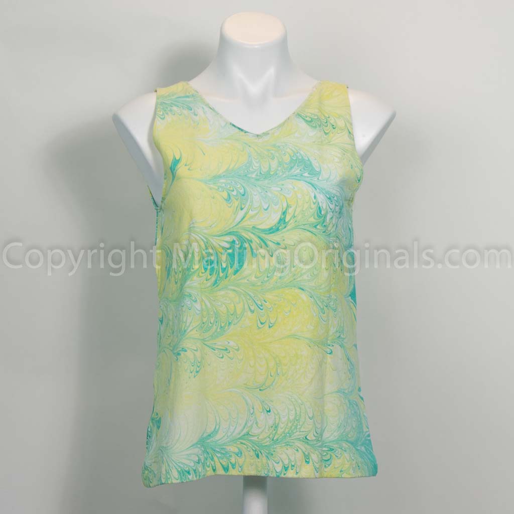 lemon and lime colors marbled tank