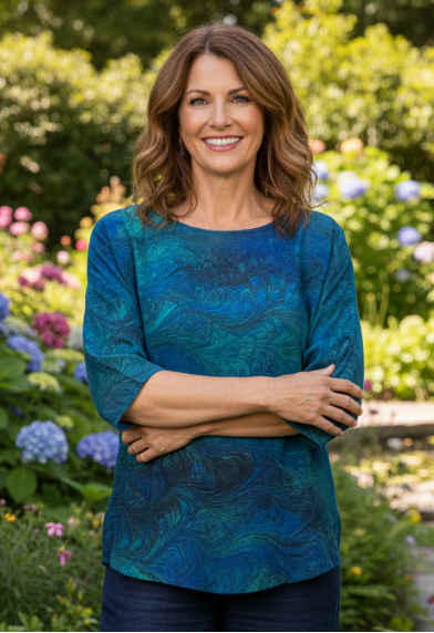 marbled silk top s/m size