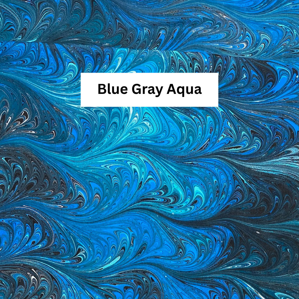 Marbled blue, gray, and aqua marbled pattern with 'Blue Gray Aqua' text overlay
