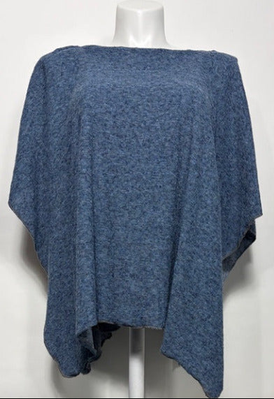 Blue poncho on a mannequin against a white background