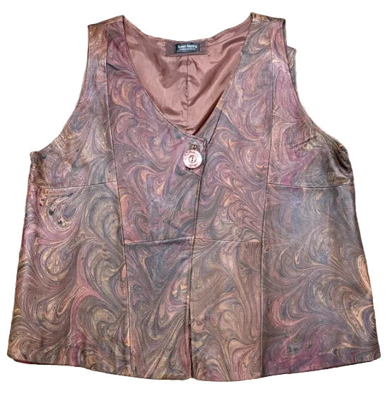 Marbled leather vest 
