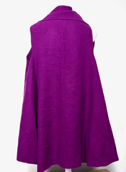 back of a raspberry wool vest