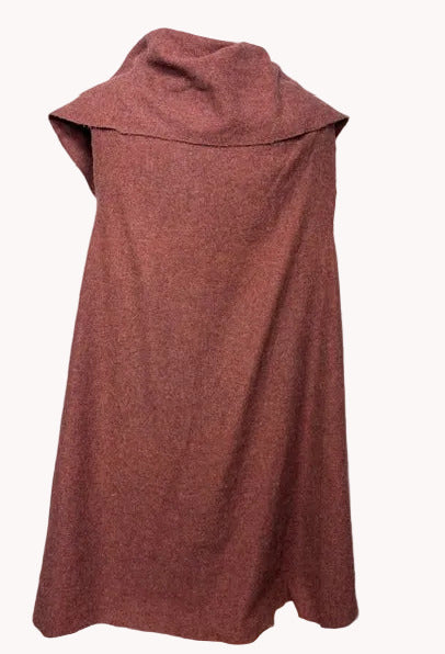 back of a sienna wool vest