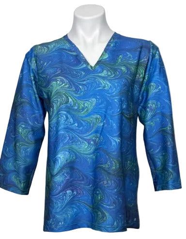 cotton 3/4 sleeve tee on a mannequin
