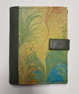 Marbled Silk & Leather Journal Cover