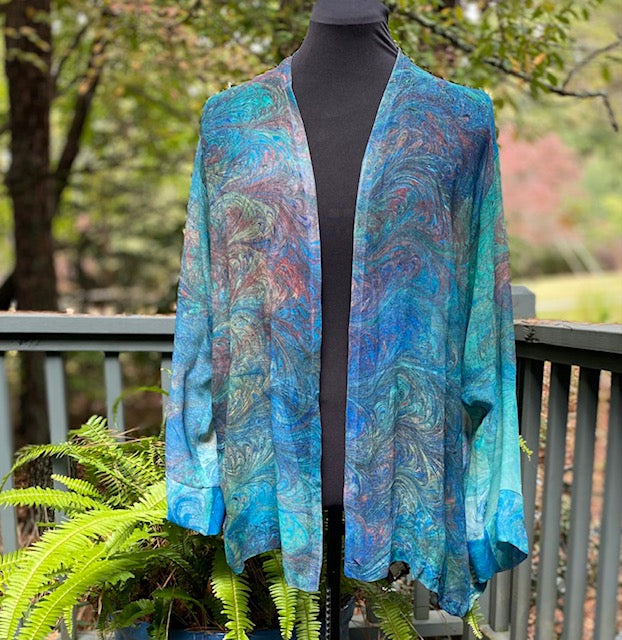 L/XL Double Marbled Sheer Jacket