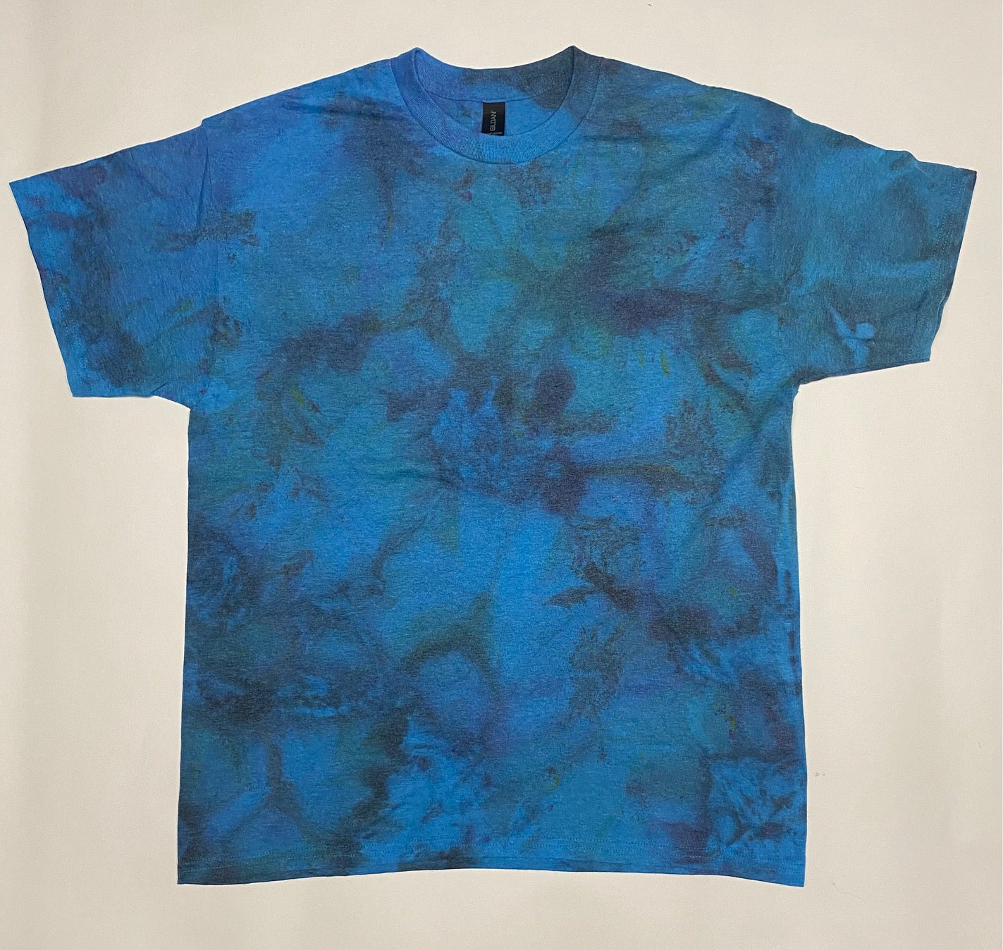 Large T Shirt Blue Heather with Charcoal