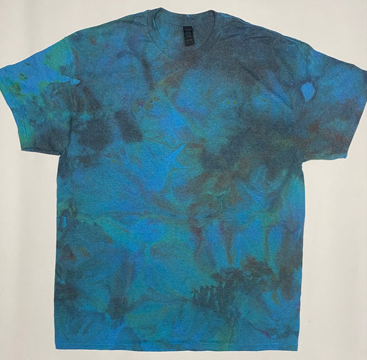 X-Large T Shirt Heather Blue with Lime/Charcoal