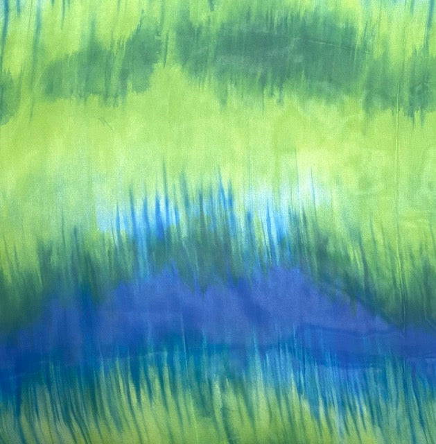 Sheer Abstract Poncho Lime/Blue One Size