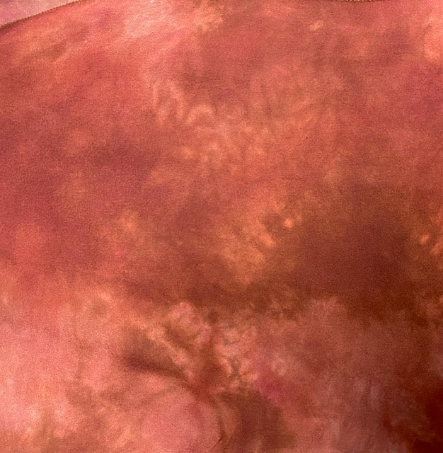 Close-up of hand dyed brown silk chiffon jacket 