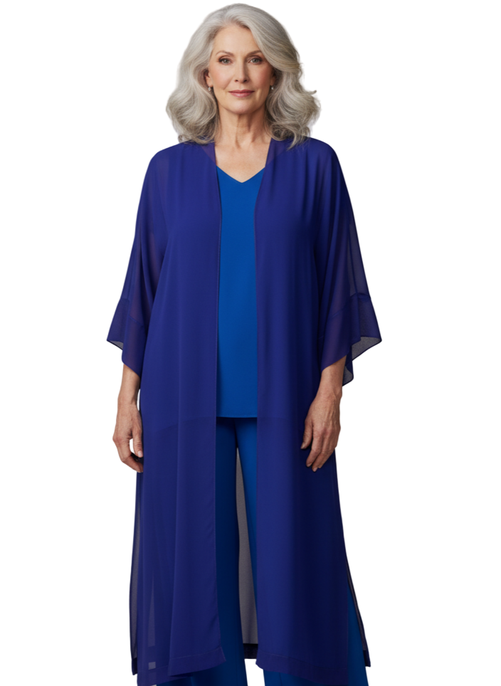 Long Kaftan Jacket Royal Blue L/XL to PLUS