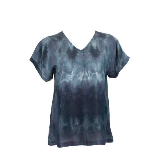 S/M Unique Silk Tee in Shades of Gray