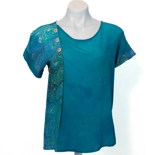 Jade Dyed Silk Top S/M