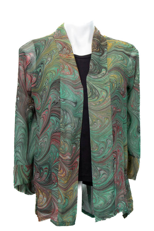 Warm Herbs Sheer Jacket Kimono