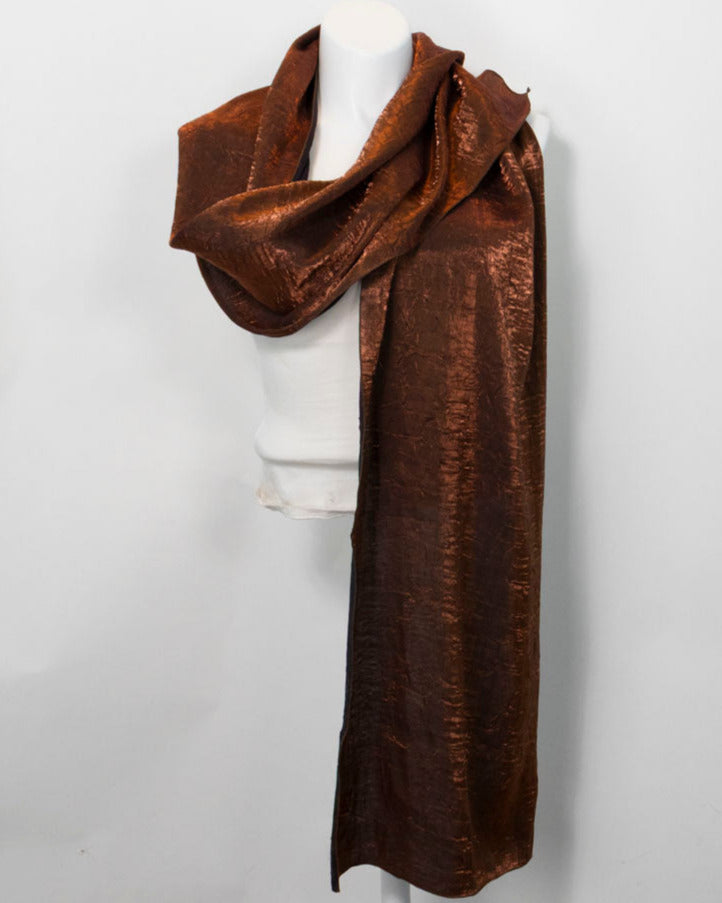 XL Scarf/Wrap in Iridescent Copper 18" x 87"