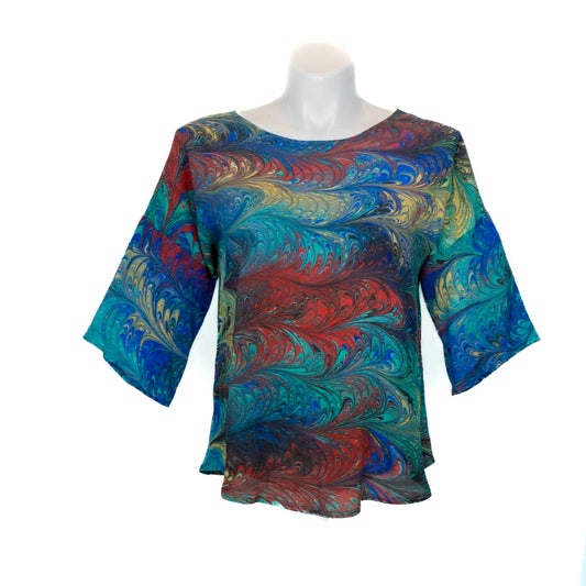 Black Primaries Silk Top L/XL