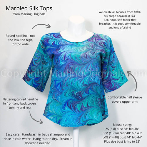 graphic of silk top and its features