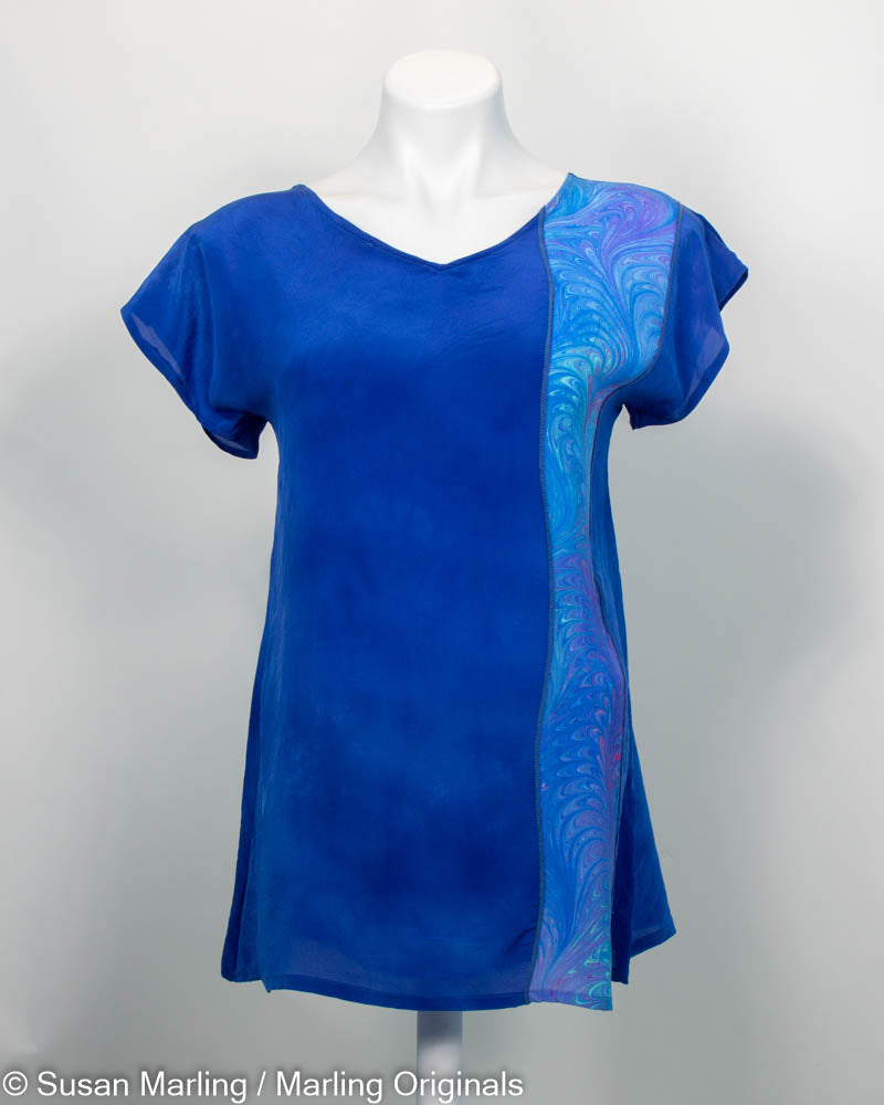 Sapphire Blue Silk Top S/M