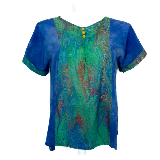 L/XL Soft Blue with Green Marbled Center