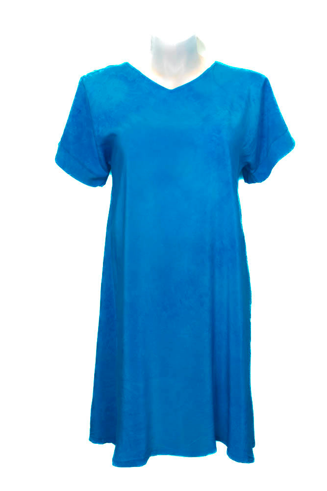 L/XL Turquoise Hand Dyed Silk Dress