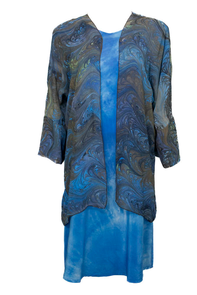 SMALL Soft Blue Silk Dress