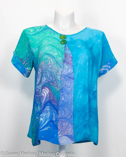Turquoise with Green & Purple L/XL