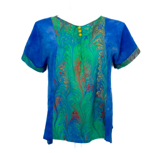 L/XL Soft Blue with Green Marbled Center
