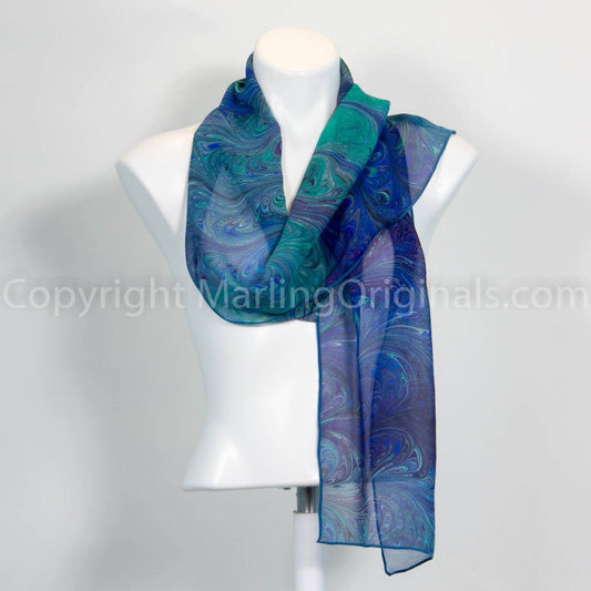 marbled silk scarf