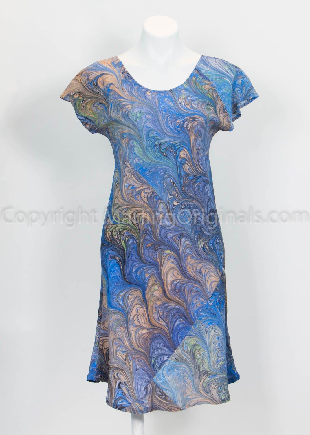 marbled bias cut dress for business professionals